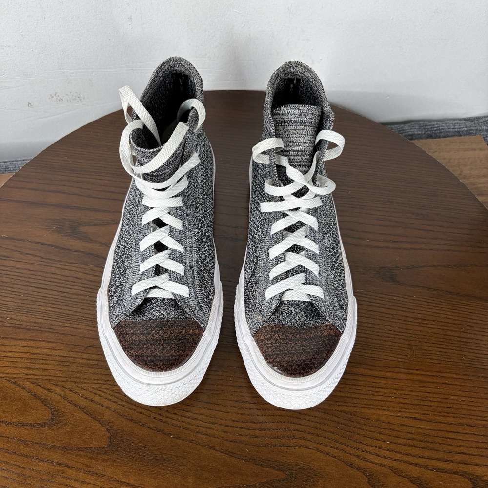 Converse Chuck Taylor Shoes Women's 9.5 Black White Flyknit High Cap Toe Sneaker - Picture 10 of 16